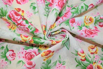 Peach Cotton Printed Poly Cottons