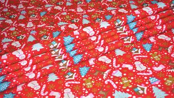 Red Cotton Christmas Fabric