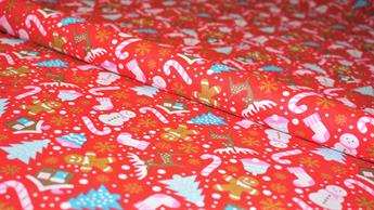 Red Cotton Christmas Fabric