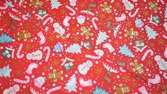 Red Cotton Christmas Fabric