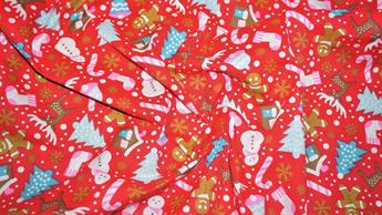 Red Cotton Christmas Fabric