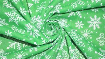 Green Cotton Christmas Fabric