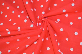 Red Cotton Printed Poly Cottons