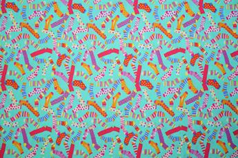 Aqua Printed Cotton Fabrics