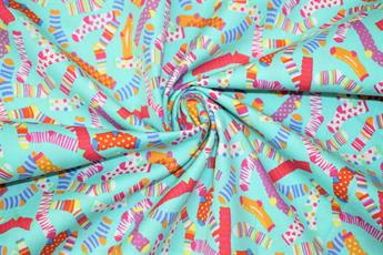 Aqua Printed Cotton Fabrics