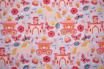 Lilac Cotton Printed Poly Cottons