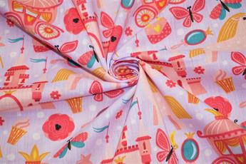Lilac Cotton Printed Poly Cottons