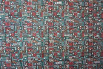 Black Multicolour Printed Cotton Fabrics