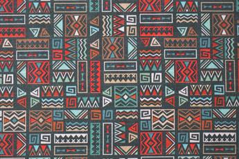 Black Multicolour Printed Cotton Fabrics