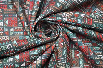 Black Multicolour Printed Cotton Fabrics