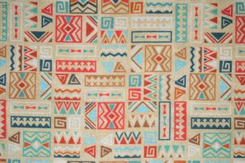 Orange Multicolour Printed Cotton Fabrics