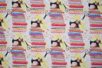 Sewing - Printed Craft Cotton Poplin Fabric Quilting Patchwork Dress