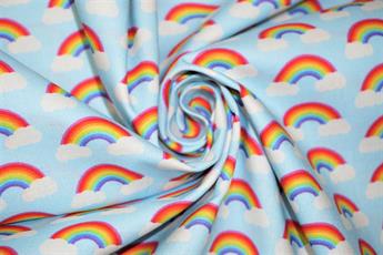 Sky Blue Printed Cotton Fabrics