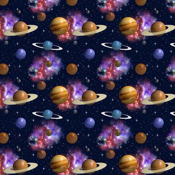 Space - Printed Craft Cotton Poplin Fabric Quilting Patchwork Dress