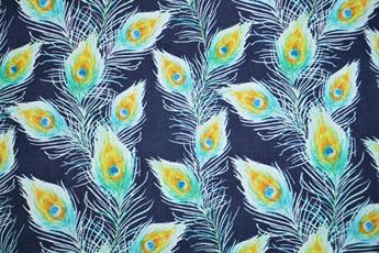 Navy Printed Cotton Fabrics