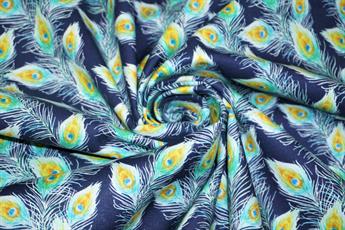 Navy Printed Cotton Fabrics
