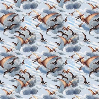 Dino world - Printed Craft Cotton Poplin Fabric Quilting Patchwork