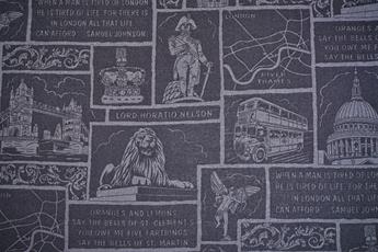 This Is London - Printed Craft Cotton Poplin Fabric Quilting Patchwork