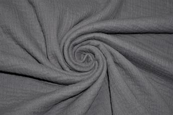 Dark Grey Plain Cotton Gauze