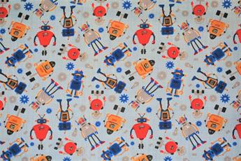 Light Blue Cotton Printed Poly Cottons