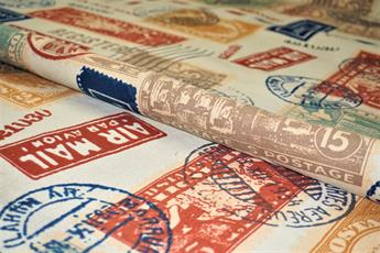 Cream Natural Cotton Printed Canvas Fabric