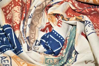 Cream Natural Cotton Printed Canvas Fabric