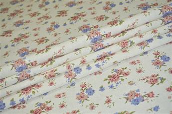 Vintage Flower -  QUALITY COTTON LINEN FABRIC UPHOLSTERY FURNISHING