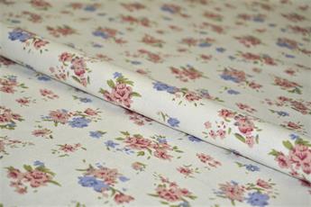 White Cotton Printed Canvas Fabric