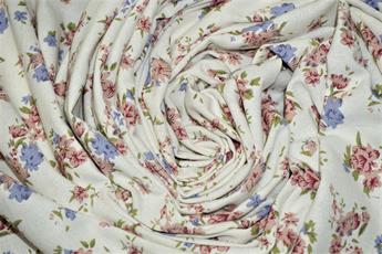 White Cotton Printed Canvas Fabric