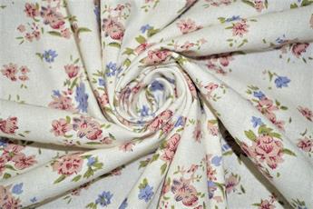 White Cotton Printed Canvas Fabric