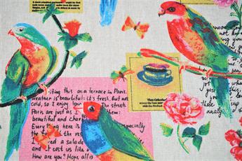 Parrot - - QUALITY COTTON LINEN FABRIC UPHOLSTERY FURNISHING