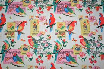 Parrot - - QUALITY COTTON LINEN FABRIC UPHOLSTERY FURNISHING