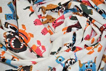 White Cotton Printed Canvas Fabric
