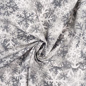 Silver Digital Print Cotton Camo Snowflake