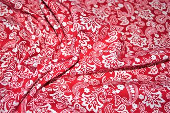 RED & White Printed Cotton Fabrics
