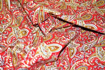RED & Gold Printed Cotton Fabrics