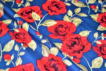 Blue Cotton Roses