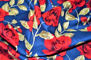 Blue Cotton Roses