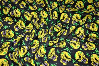 Black & Yellow Cotton Printed Poly Cottons