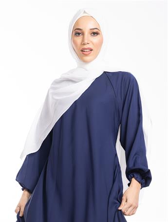 Navy Blue Cuff Sleeve Abaya