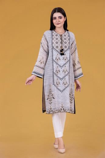 
Khaddi Net Screen Printed Shirt
