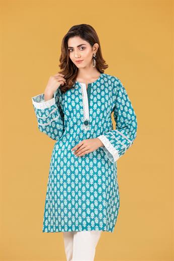 
Lawn Digital Printed Emb Shirt