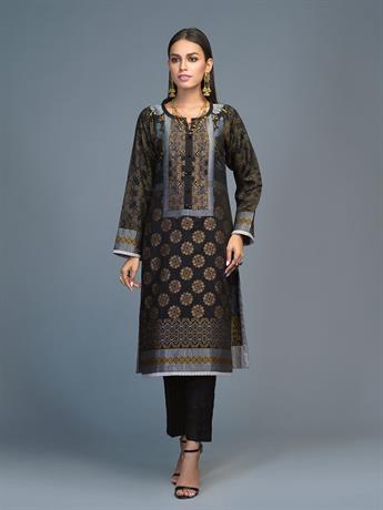 1pc Stitched Lawn Jacquard Shirt- Casual Pret