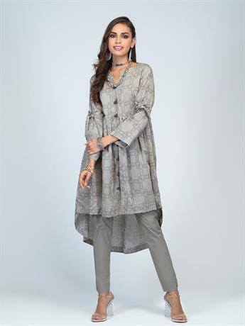 1pc Stitched Lawn Jacquard Shirt- Casual Pret