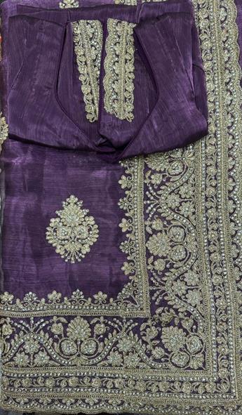 Jimmy cho saree with kasab,dory and stone works heavy embroidary borde…