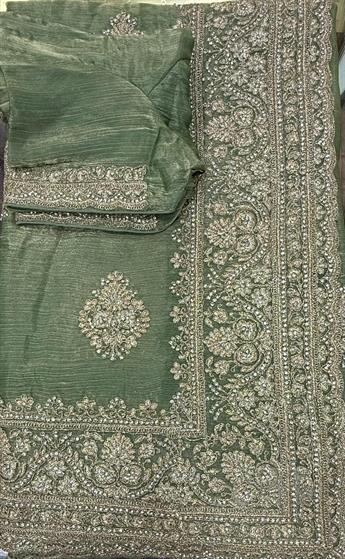 Jimmy cho saree with kasab,dory and stone works heavy embroidary borde…