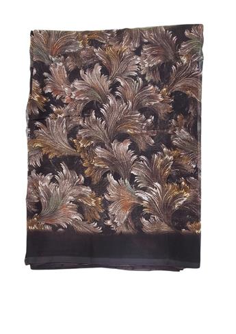 Brown Soft Georgette Printed Saree with Blouse Piece