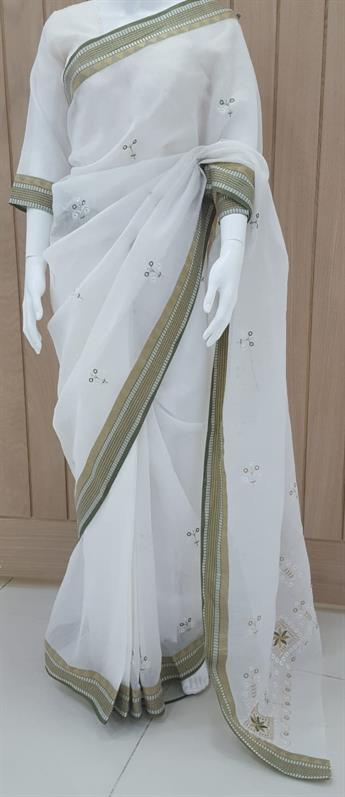 WHITE/MEHENDI GREEN