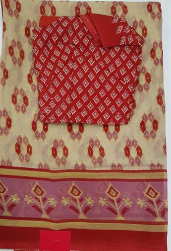 Beige/red