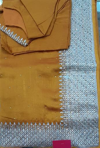 Mustard Raw Silk Sarees
